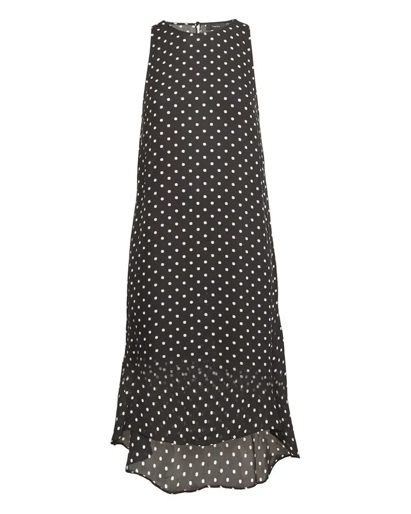 Theory Seidenkleid mit Polka Dots - Schwarz Schwarz