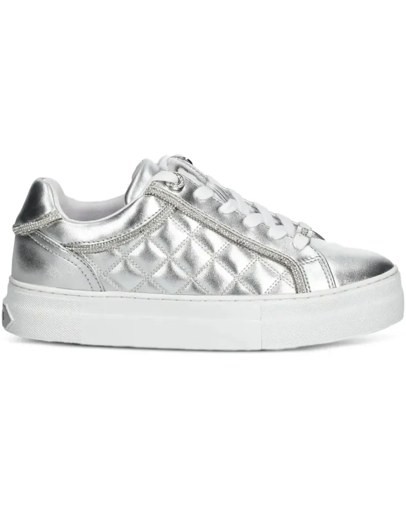 Guess Gesteppte Sneakers im Metallic-Look - Silber Silber