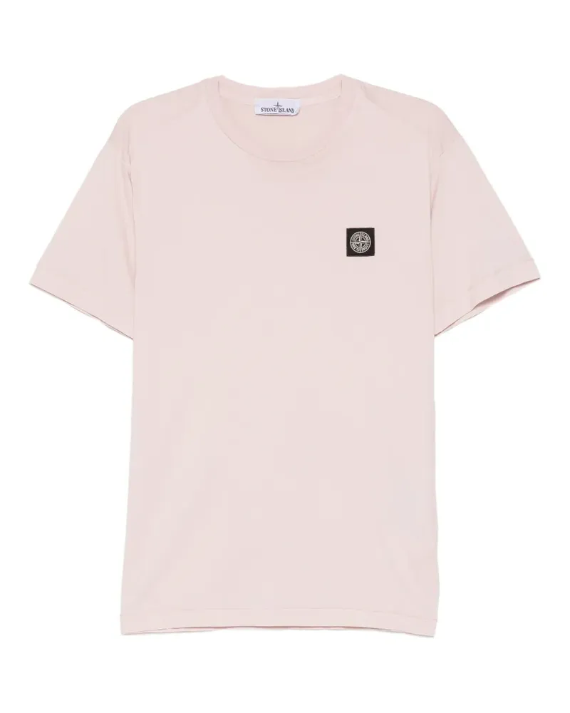 Stone Island T-Shirt mit Logo-Patch - Rosa Rosa