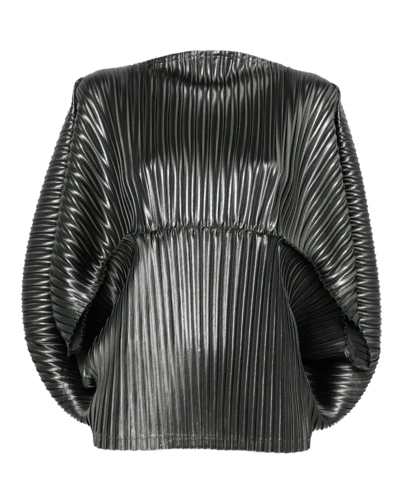 Issey Miyake Top mit Falten - Schwarz Schwarz