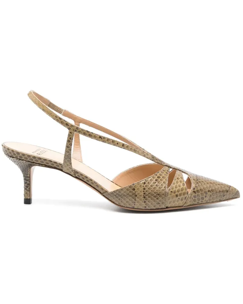 Francesco Russo Pumps mit Schlangen-Effekt 55mm - Braun Braun