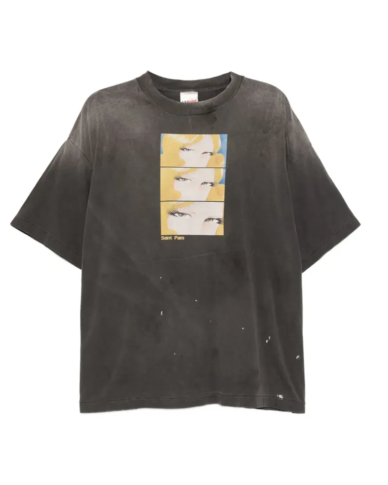 Le Mont Saint Michel T-Shirt mit grafischem Print - Grau Grau