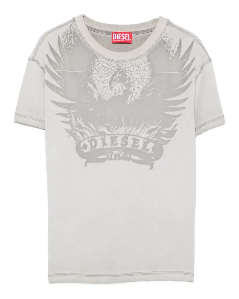 Diesel T-ILA-AA7 T-Shirt mit grafischem Print - Grau Grau