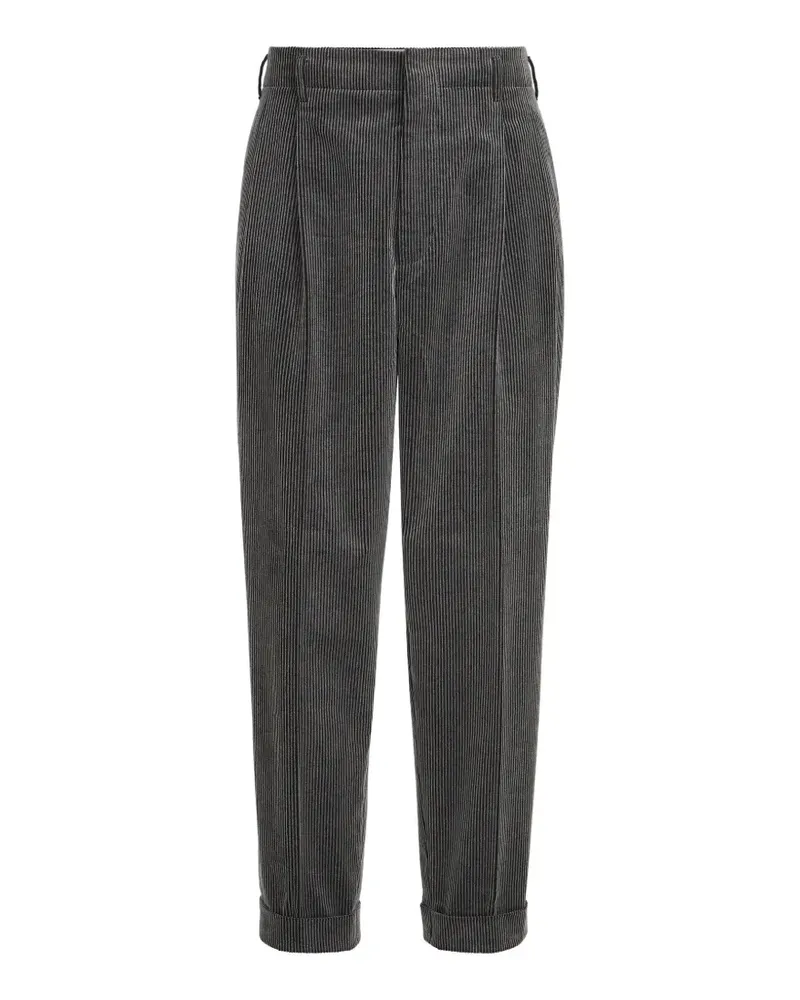 Brunello Cucinelli Hose aus Cord mit Doppelfalten - Grau Grau