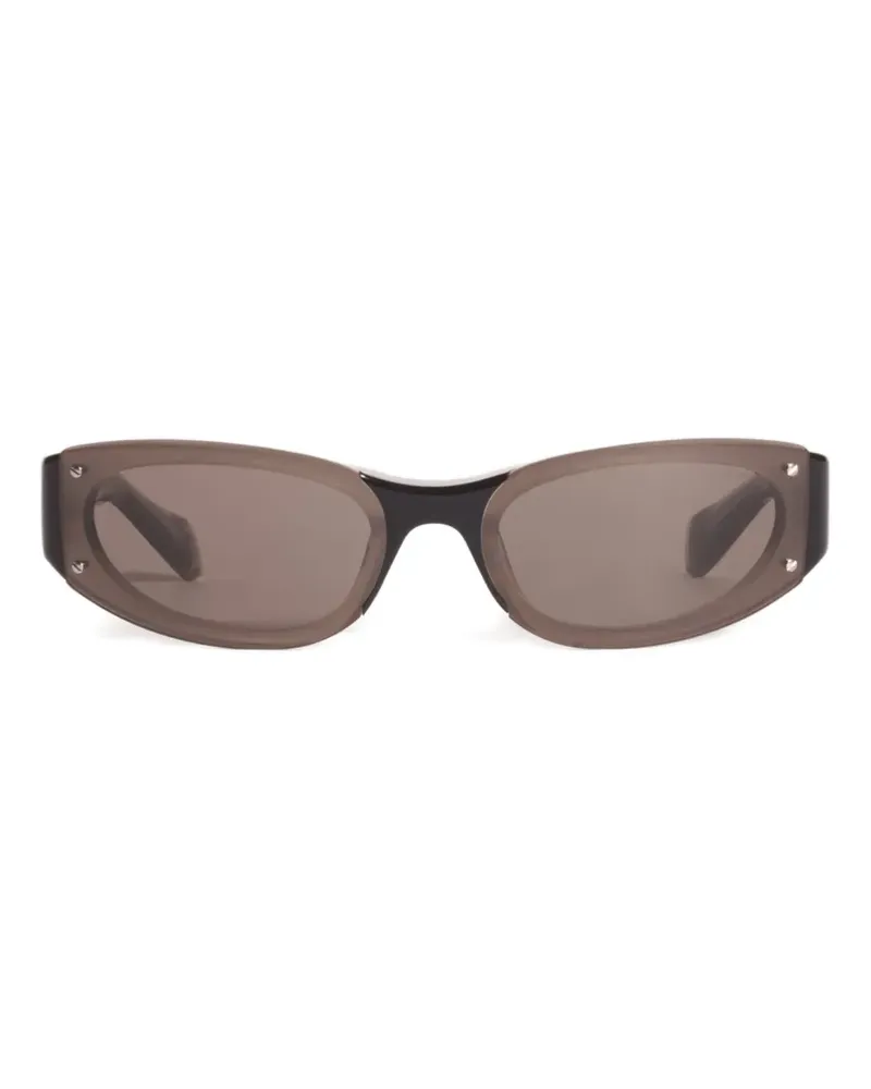 Kitsuné x A. Society Nico geometric-frame sunglasses - Schwarz Schwarz