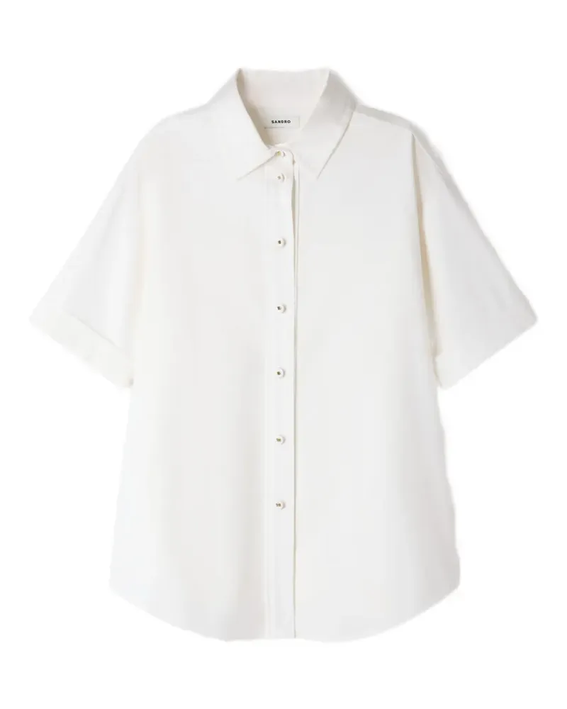 Sandro Oversized-Hemd mit Falten - Weiß Weiß