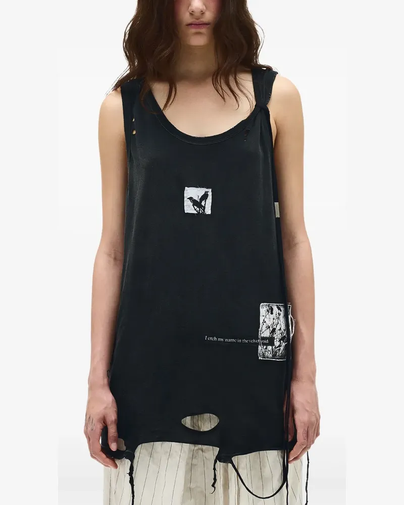 Ann Demeulemeester Zina Tanktop - Schwarz Schwarz
