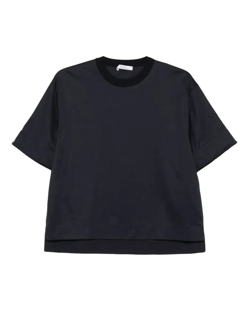 Max Mara Kurzärmeliges Seidenoberteil - Schwarz Schwarz