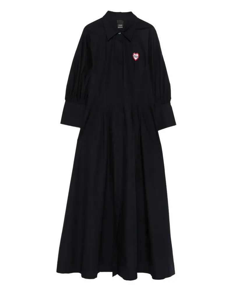 Pinko Kleid mit Herzstickerei - Schwarz Schwarz
