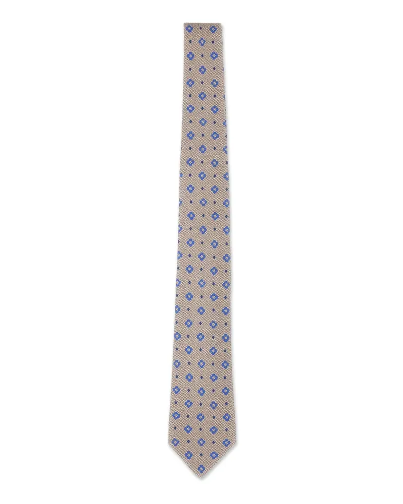 Kiton Gemusterte Seidenkrawatte - Nude Nude