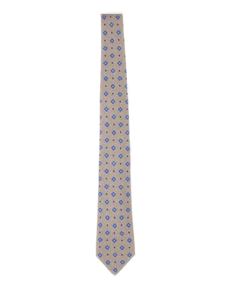 Kiton patterned silk tie - Nude Nude