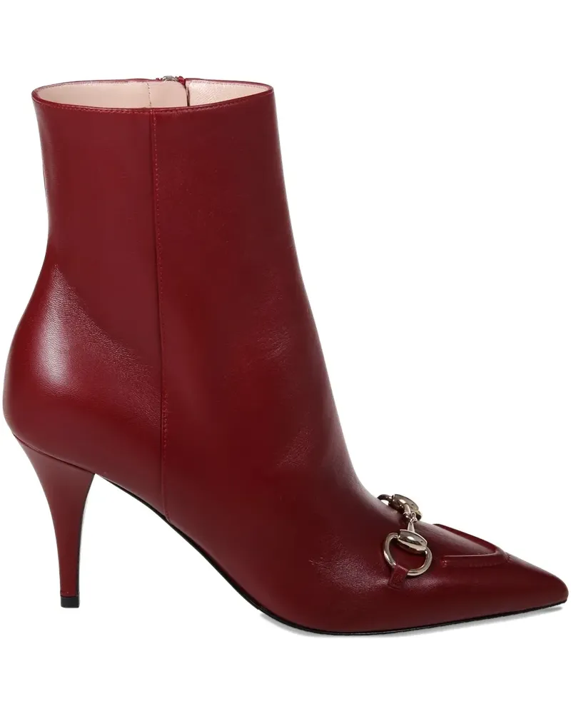 Gucci 85mm horsebit pointed boots - Rot Rot