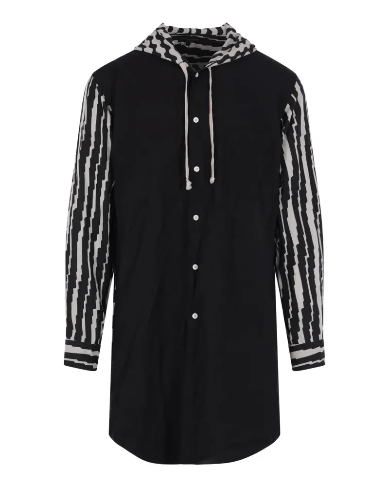 Comme des Garçons Kapuzenhemd mit abstraktem Muster - Schwarz Schwarz