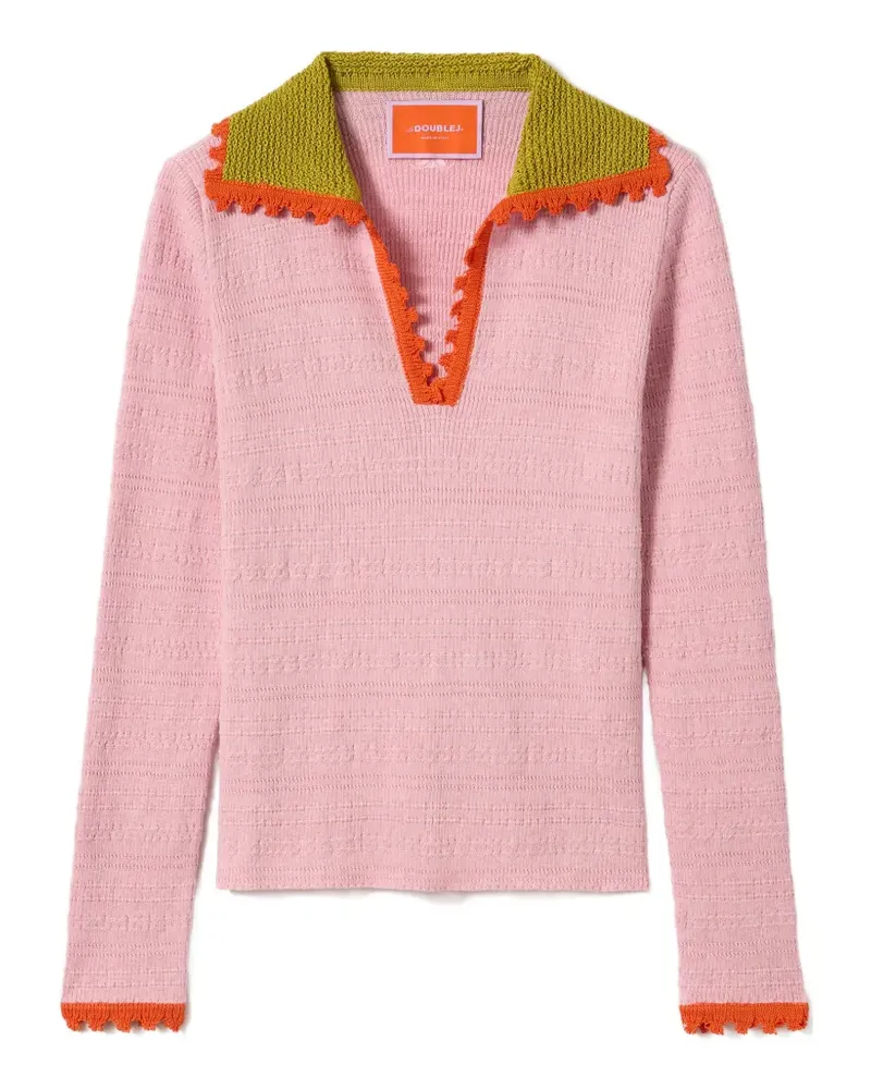 La DoubleJ Picket Polo-Pullover - Rosa Rosa