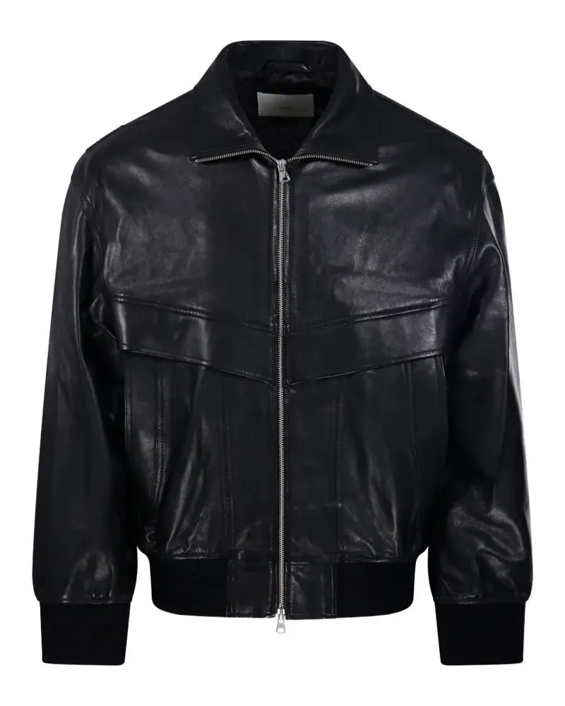 Dunst zip-up panelled leather jacket - Schwarz Schwarz