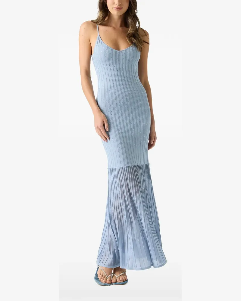 Guess crystal-embellished ribbed-knit maxi dress - Blau Blau