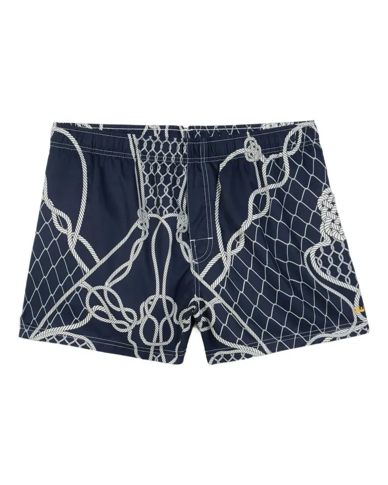 Osklen Shorts mit Kordelnetz-Print - Blau Blau