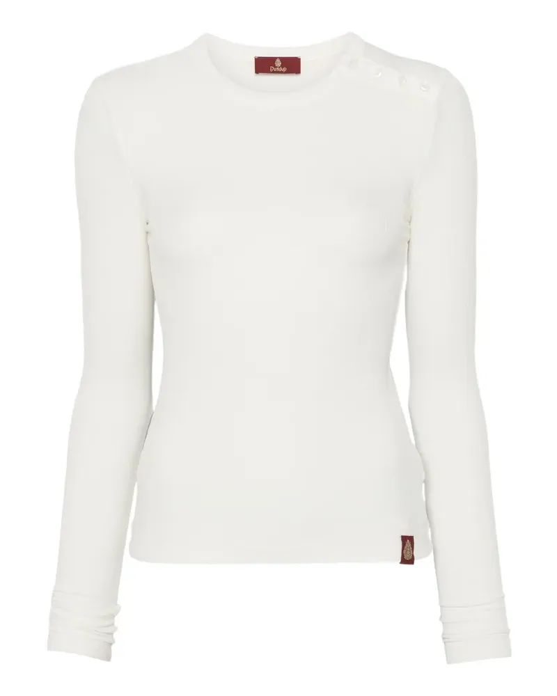 Dondup Langarmshirt mit Knopfdetail - Weiß Weiß