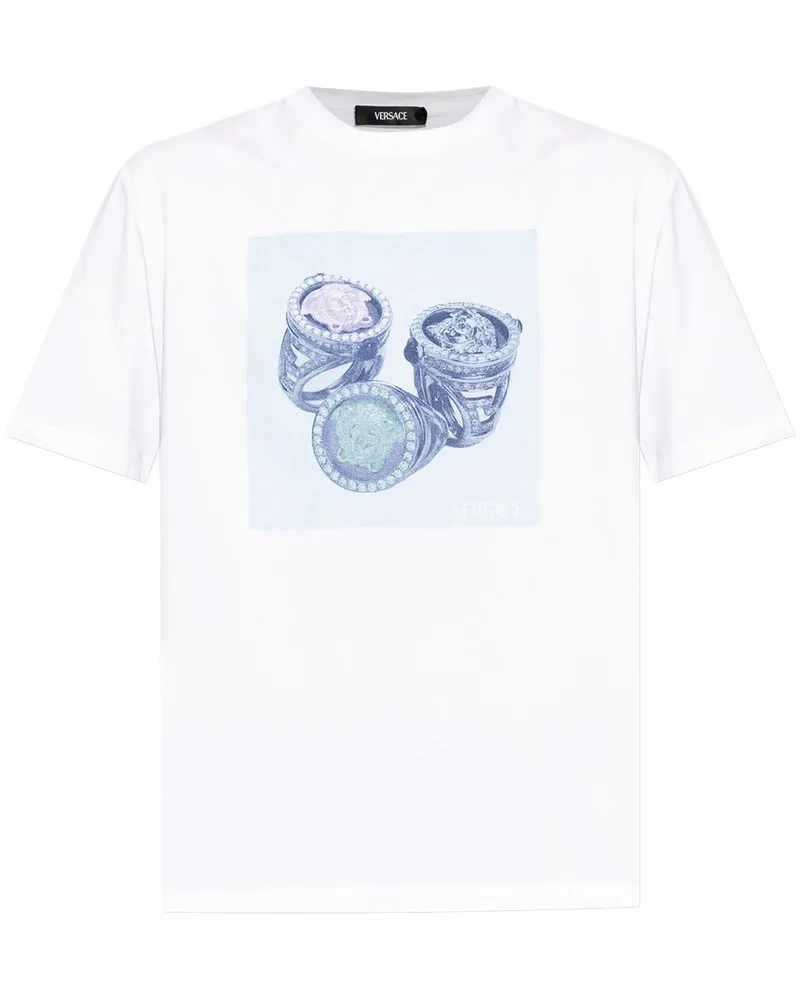Versace T-Shirt mit grafischem Print - Weiß Weiß