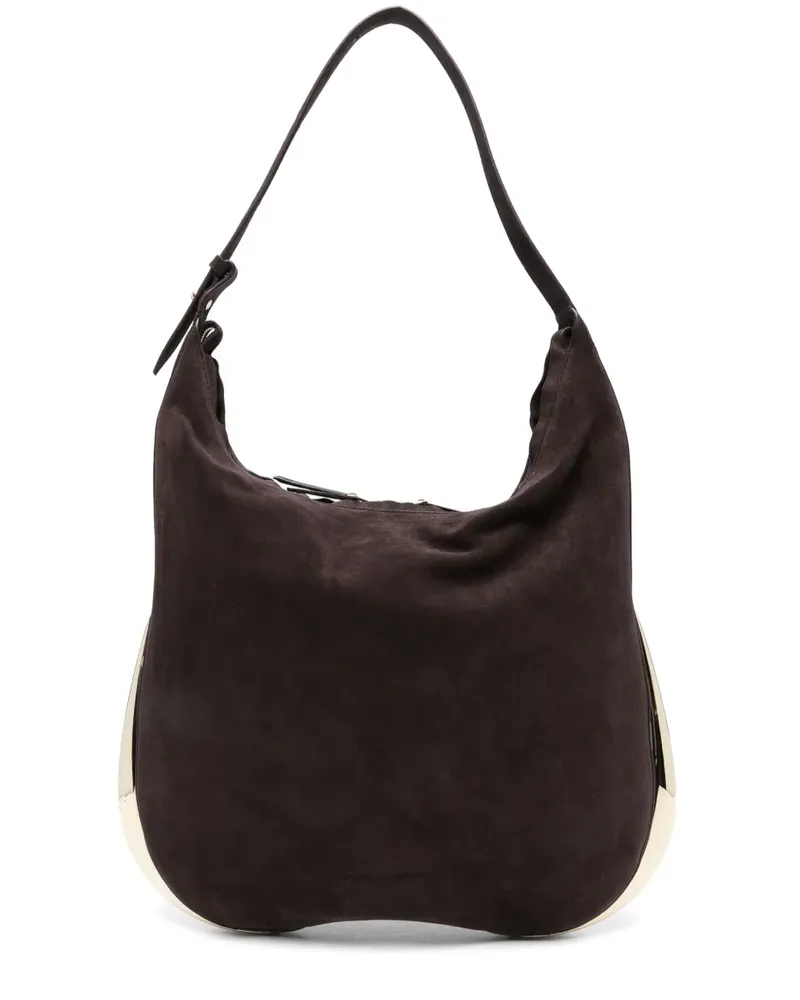 Benedetta Bruzziches Schultertasche aus Wildleder - Braun Braun