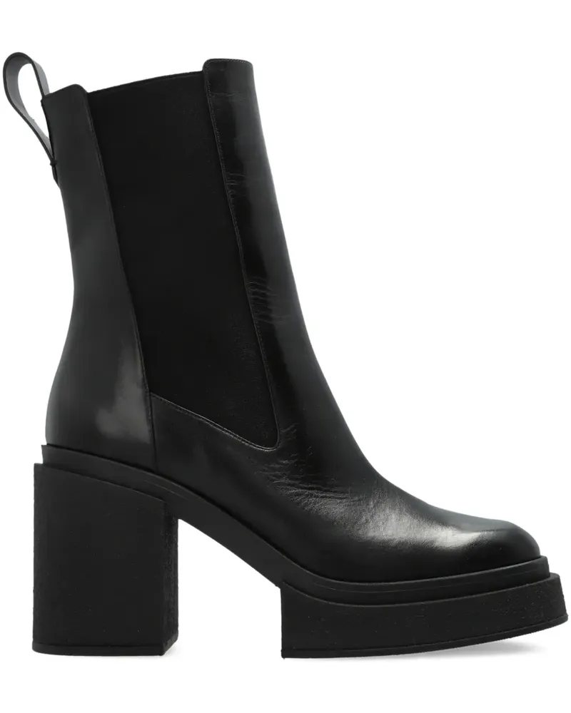 NODALETO Stiefel mit Plateau 100mm - Schwarz Schwarz
