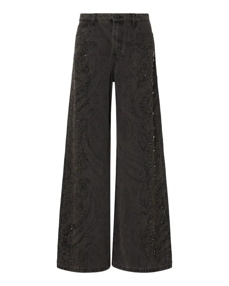 Liu Jo flared jeans with gemstones - Schwarz Schwarz