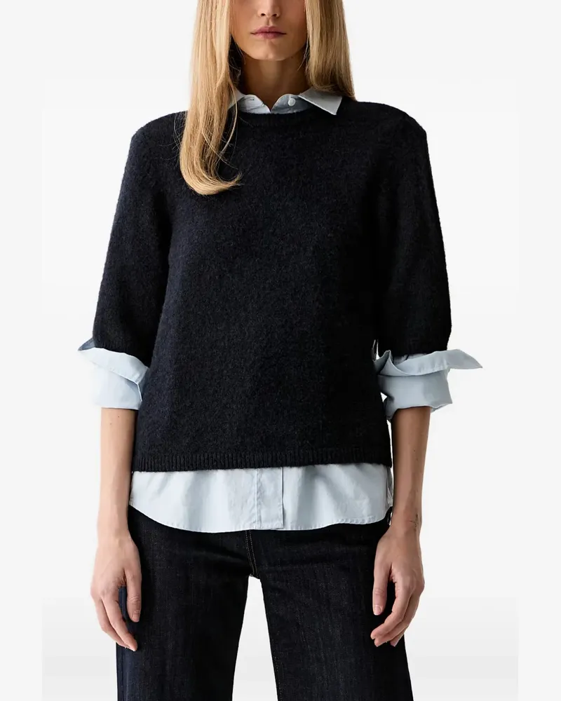 Gestuz Alpha short-sleeve knitted sweater - Blau Blau