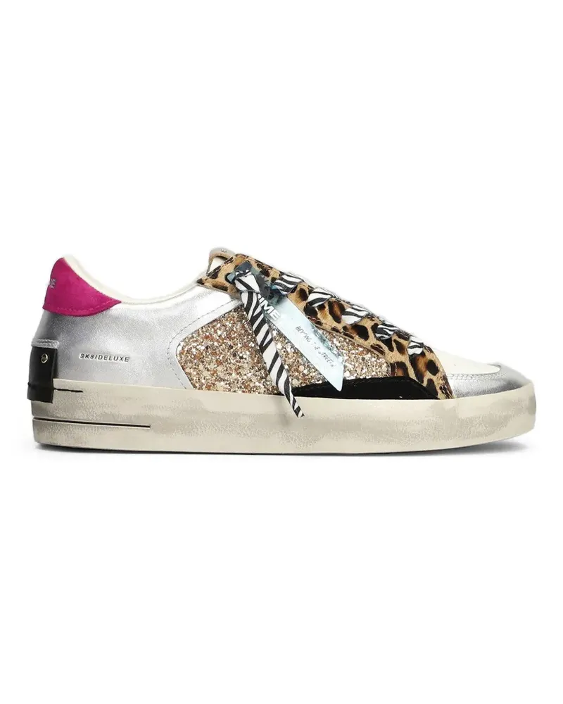 Crime SK8 Deluxe Sneakers mit Leopardenprint - Silber Silber