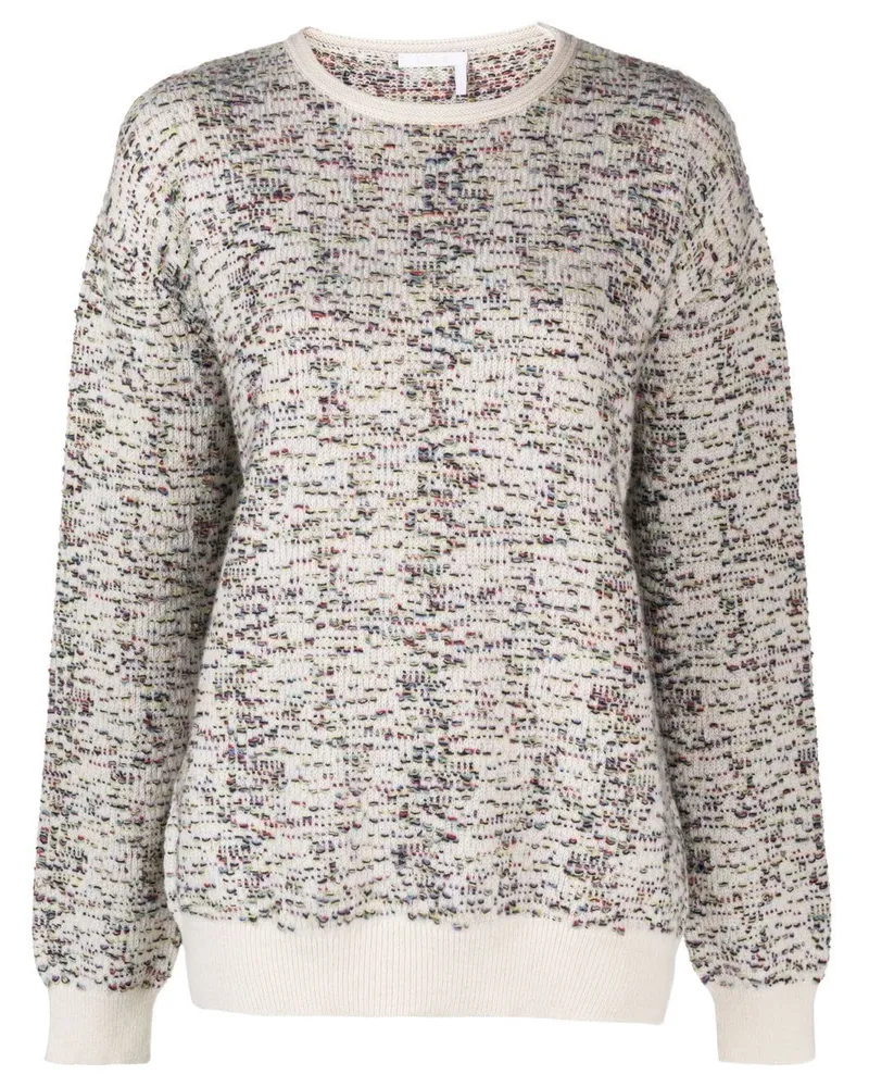 Chloé Strickpullover mit Rundhalsausschnitt Weiß