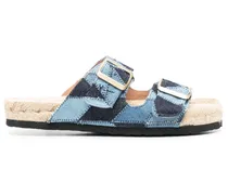 Jeans-Espadrilles aus Bast - Blau