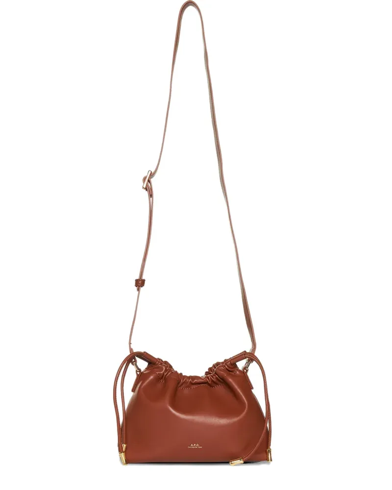 A.P.C. Mini Schultertasche mit Kordelzug - Braun Braun