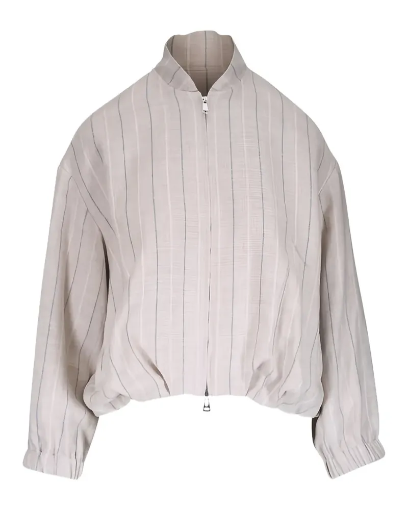 Antonelli Firenze vertical-stripe zip-up jacket - Nude Nude