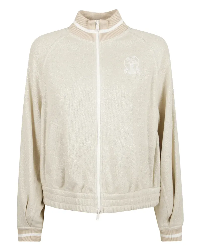 Brunello Cucinelli logo-embroidered sweatshirt - Nude Nude