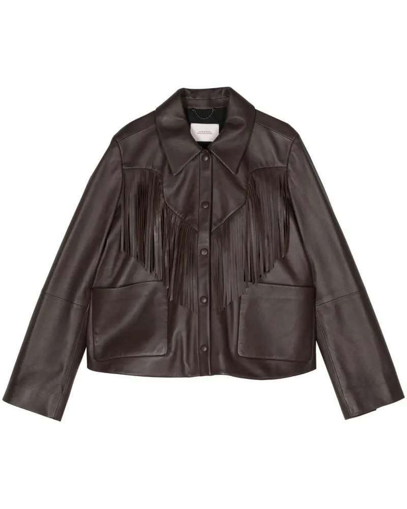 Dorothee Schumacher Lederjacke mit Fransen - Braun Braun
