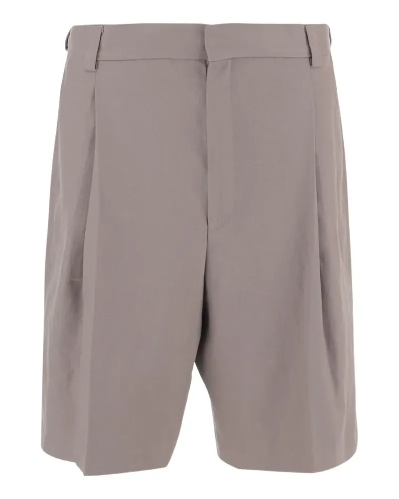 HUGO BOSS pleats hemp shorts - Braun Braun