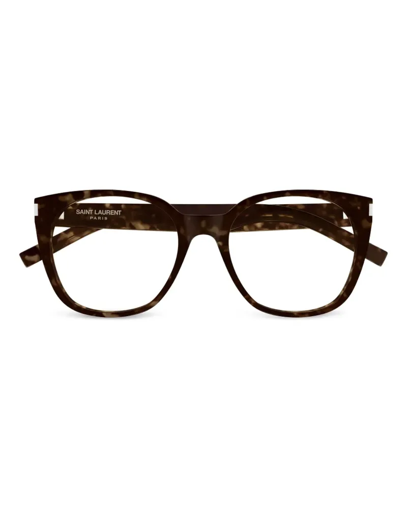 Saint Laurent tortoiseshell-effect cat-eye glasses - Braun Braun