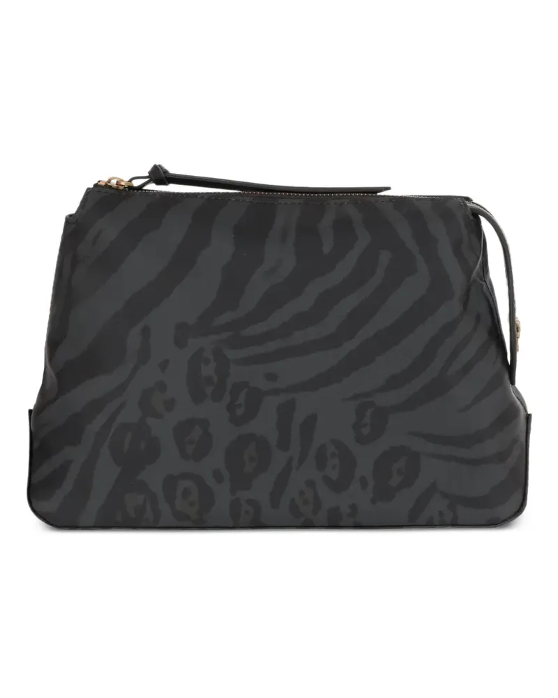 Pinko animal-print zipped make-up bag - Grün Grün