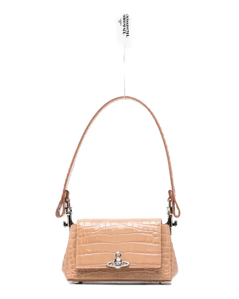 Vivienne Westwood small Hazel croco-effect tote bag - Rosa Rosa