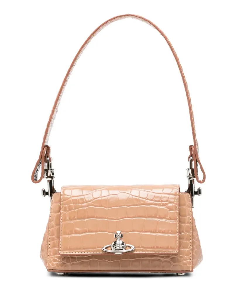 Vivienne Westwood small Hazel croco-effect tote bag - Rosa Rosa