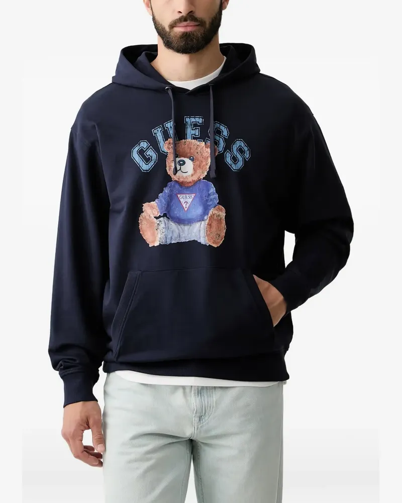 Guess Hoodie mit Teddy-Print - Blau Blau