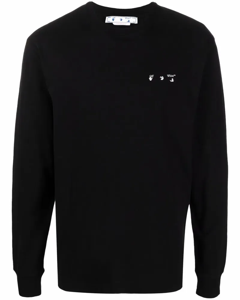 OFF-WHITE Langarmshirt mit Caravaggio-Print - Schwarz Schwarz