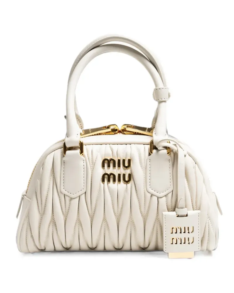 Miu Miu Schultertasche aus Matelasse-Leder - Weiß Weiß
