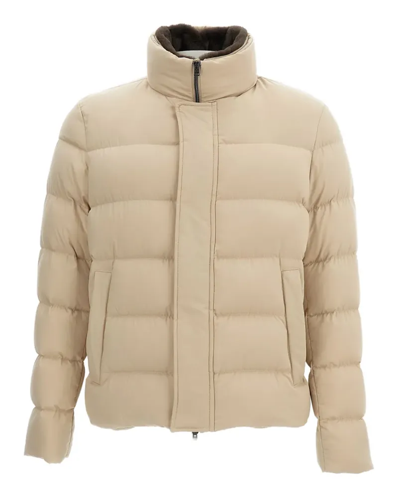 Herno high-collar quilted jacket - Nude Nude