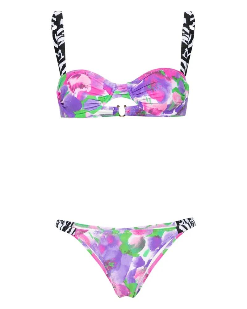 ROTATE Birger Christensen Bikini mit Blumen-Print - Violett Violett