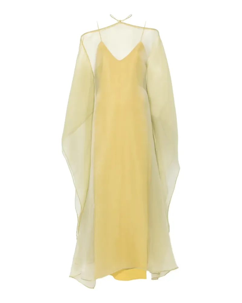 Taller Marmo sheer-overlay maxi dress - Gelb Gelb