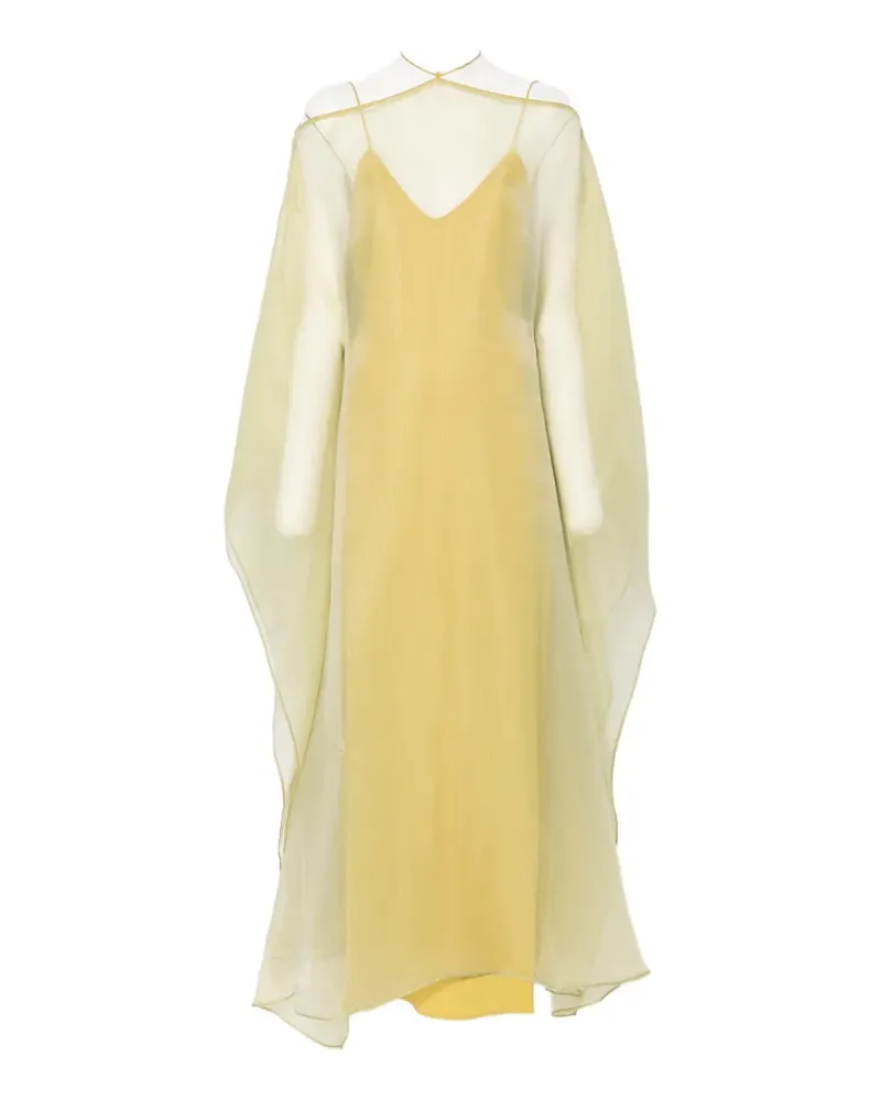 Taller Marmo sheer-overlay maxi dress - Gelb Gelb