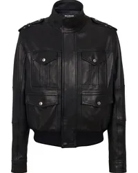 Balmain Jacke aus Leder Schwarz