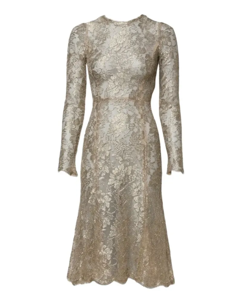Dolce & Gabbana Minikleid aus floraler Spitze - Gold Gold