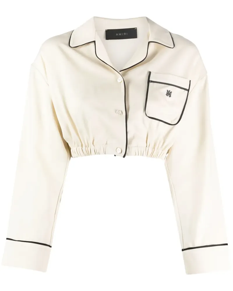 Amiri Cropped-Hemd mit Logo-Stickerei - Nude Nude