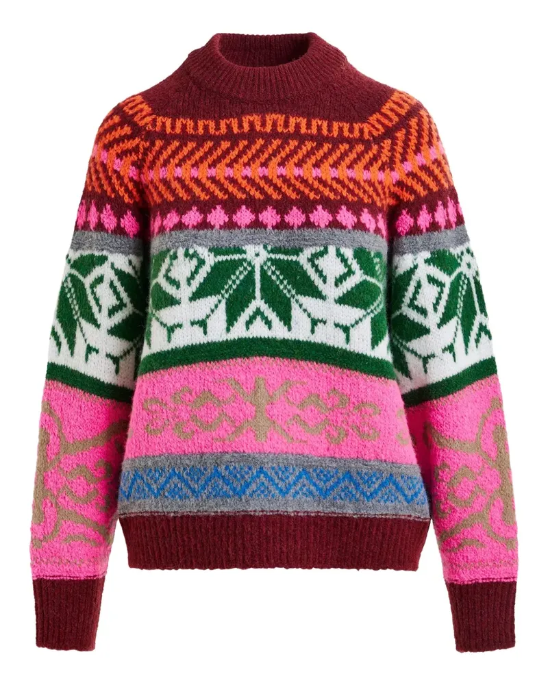 Essentiel Ireland Pullover mit geometrischem Muster - Rosa Rosa